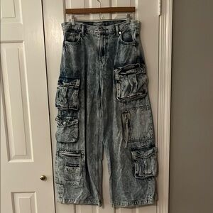 GAP mid rise cargo baggy wide leg Jeans size 29/8